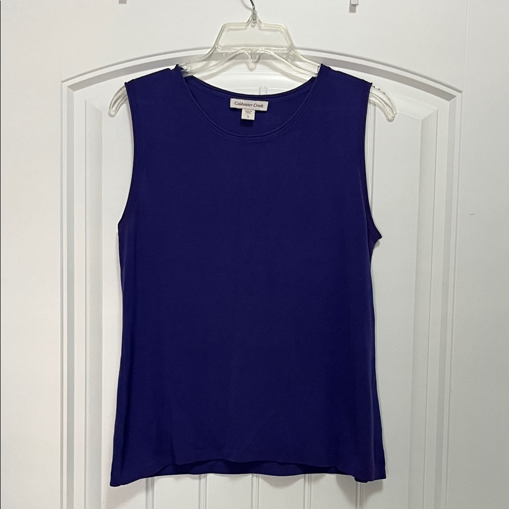 Coldwater Creek Women's Sleeveless Crewneck Tank - Royal Purple